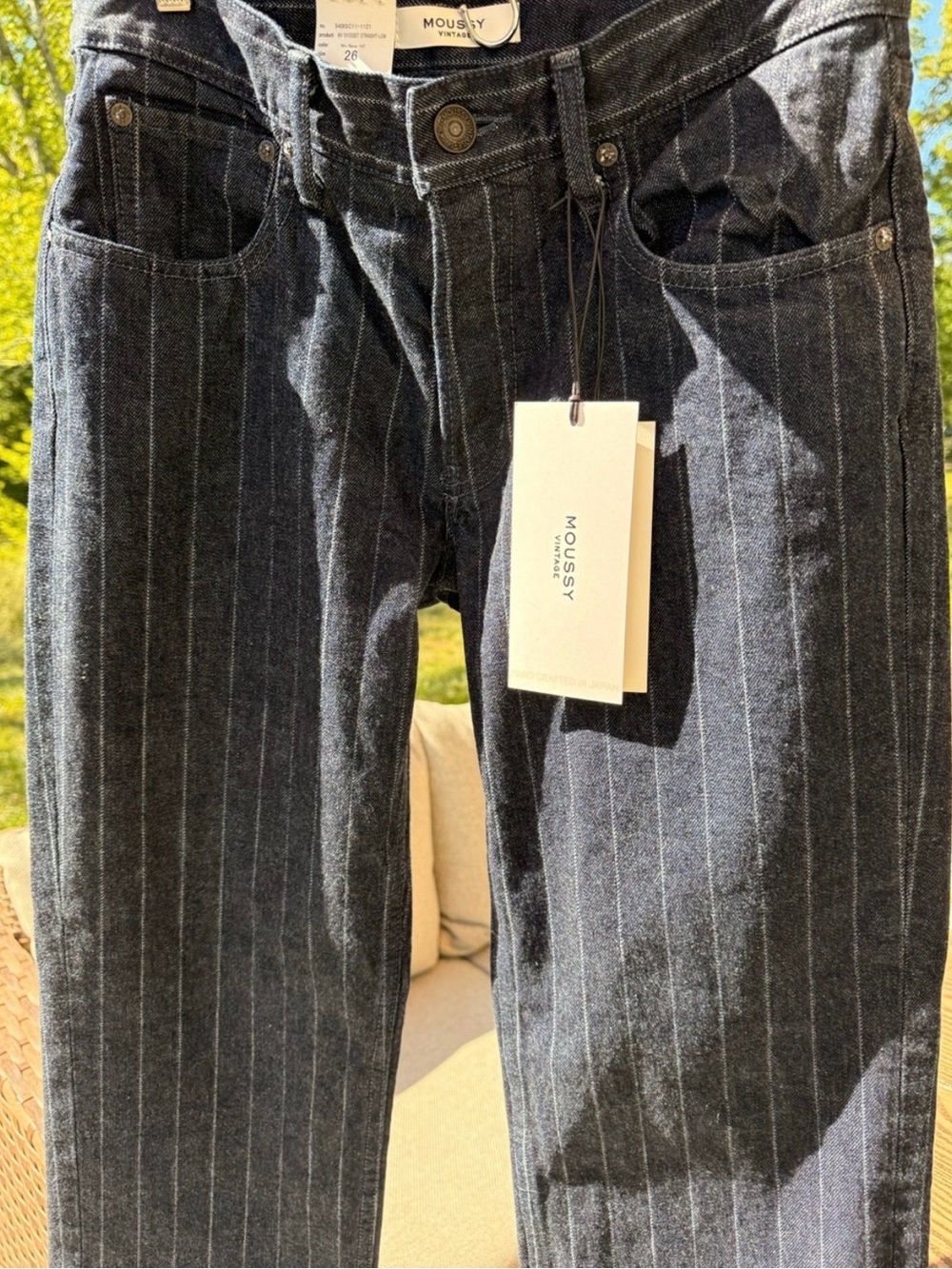 Women's Moussy Denim Pinstripe Straight-Leg Jeans - Picture 10 of 12